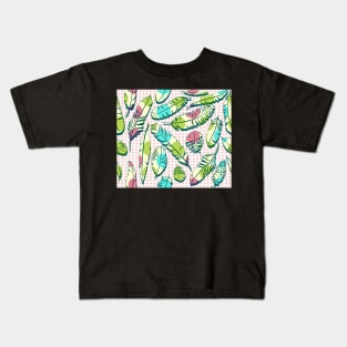 Vintage Feathers (white) Kids T-Shirt